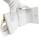 Dior Caro Hibiscus Trifold Wallet Case Gold Floral White — view 6