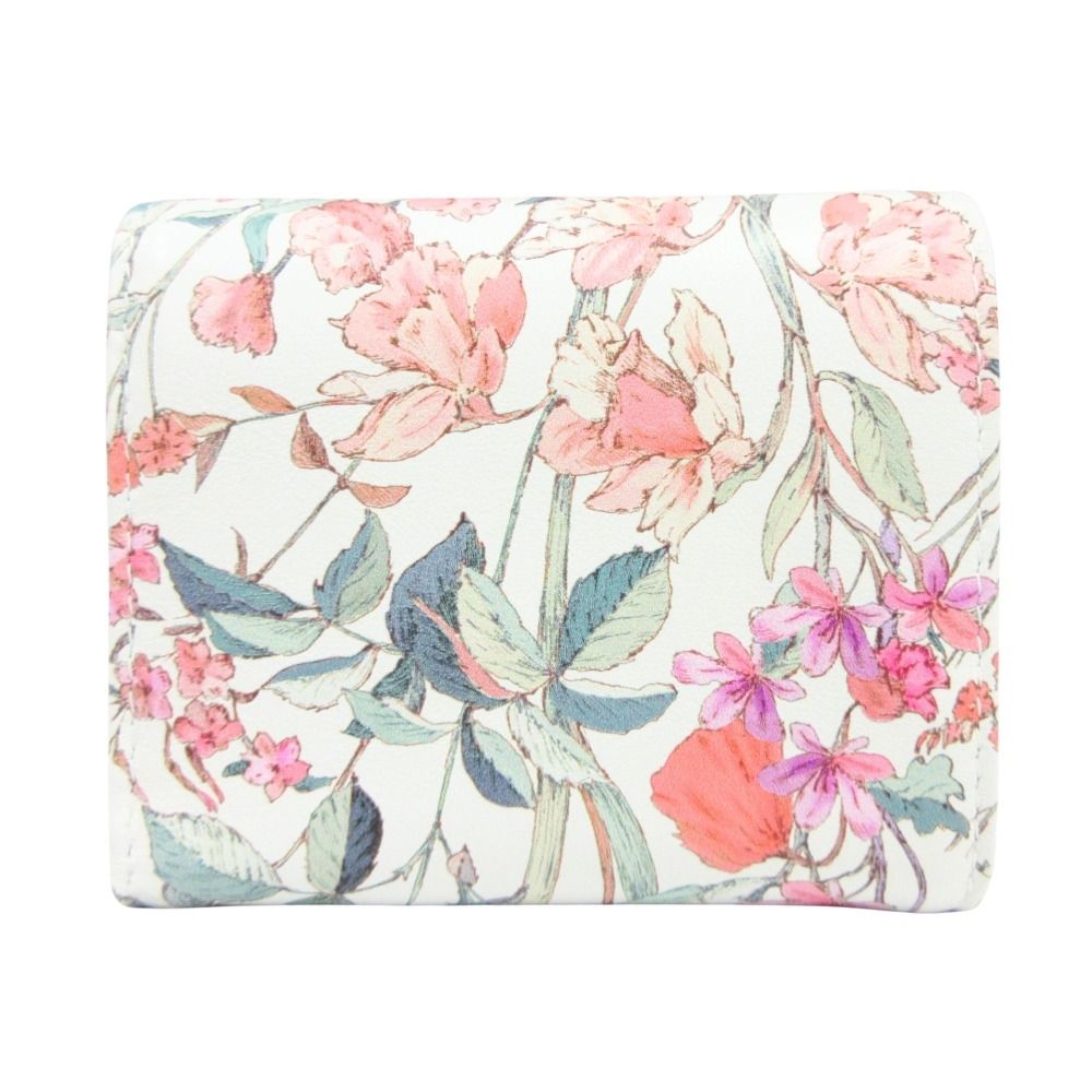 Dior Caro Hibiscus Trifold Wallet Case Gold Floral White — view 3