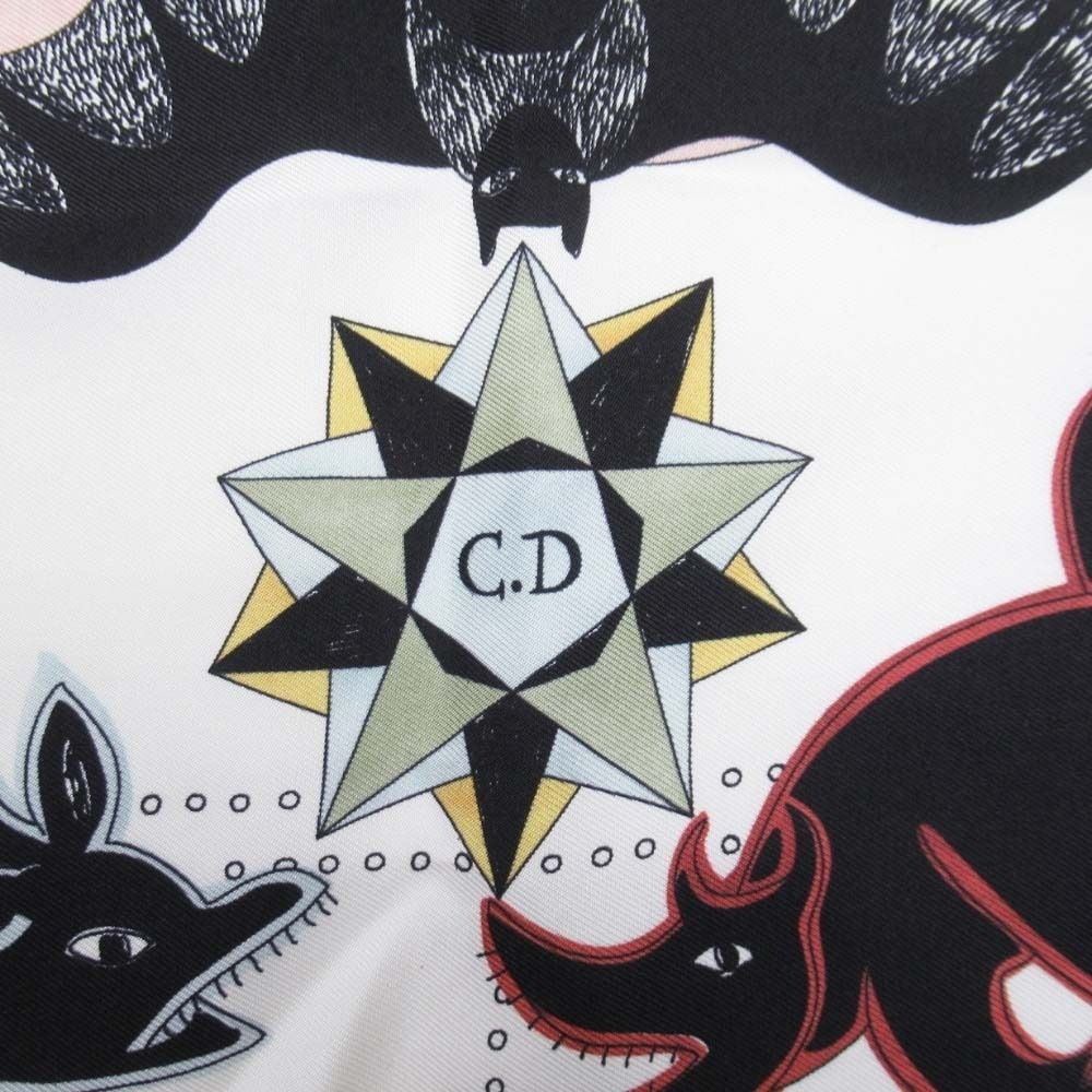 Dior le Diable Scarf Large Format Silk Twill Tarot Card Devil Off White — view 4