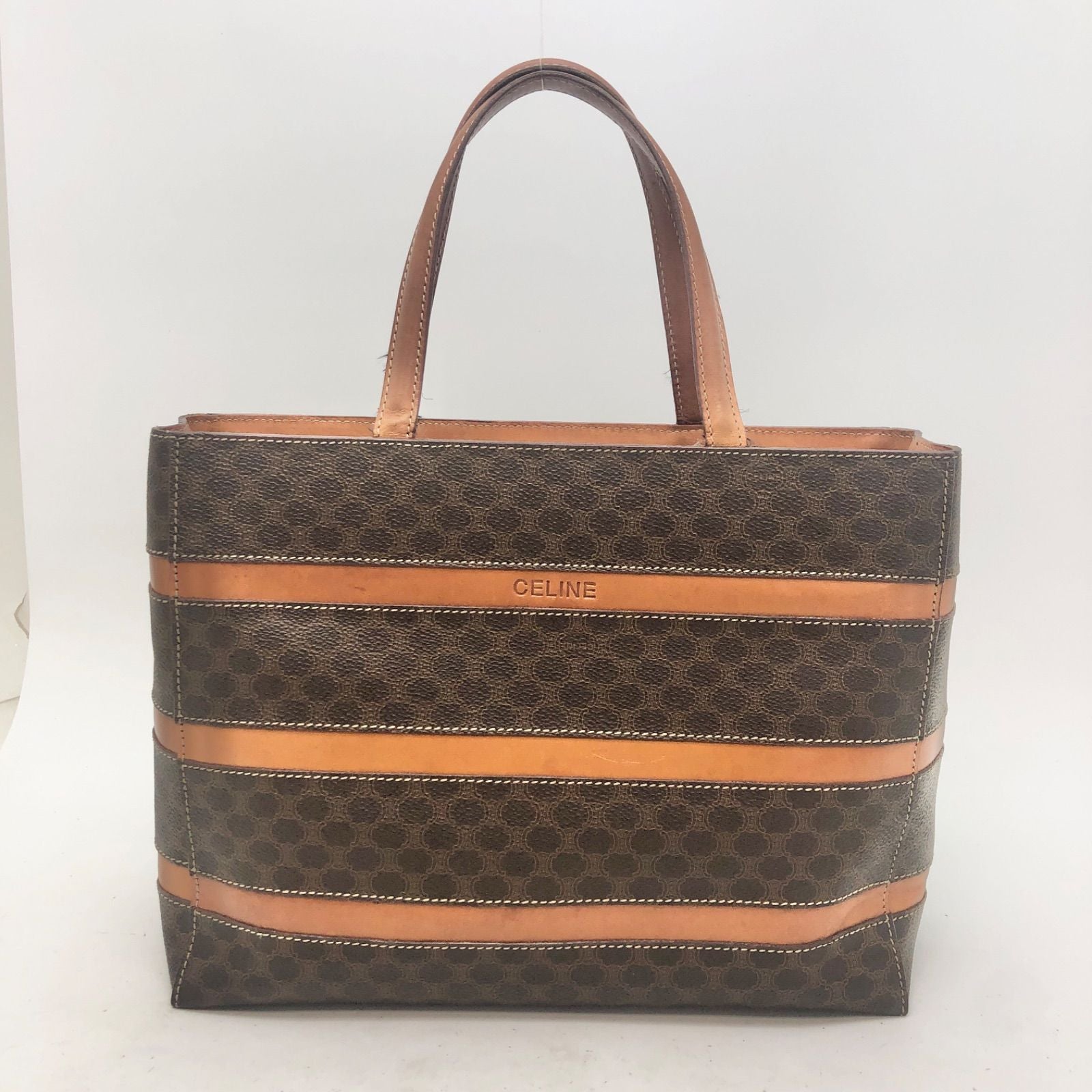 Celine Macadam Tote Bag Caramel Color Brown GH
