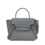 Celine Handle Shoulder Bag Nano Blue Gray Calfskin Gold