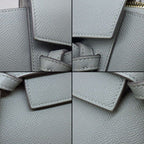 Celine Handle Shoulder Bag Nano Blue Gray Calfskin Gold — view 8