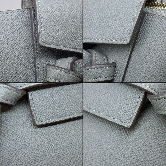 Celine Handle Shoulder Bag Nano Blue Gray Calfskin Gold — view 8