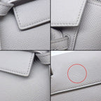 Celine Handle Shoulder Bag Nano Light Gray Calfskin Silver — view 8