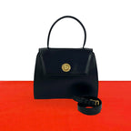 Celine Vintage Star Ball Calf Leather 2-Way Handle Shoulder Bag Black