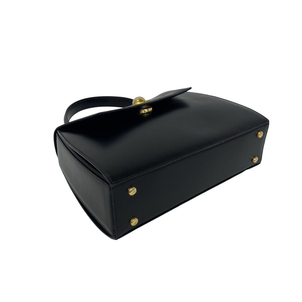 Celine Vintage Star Ball Calf Leather 2-Way Handle Shoulder Bag Black — view 7