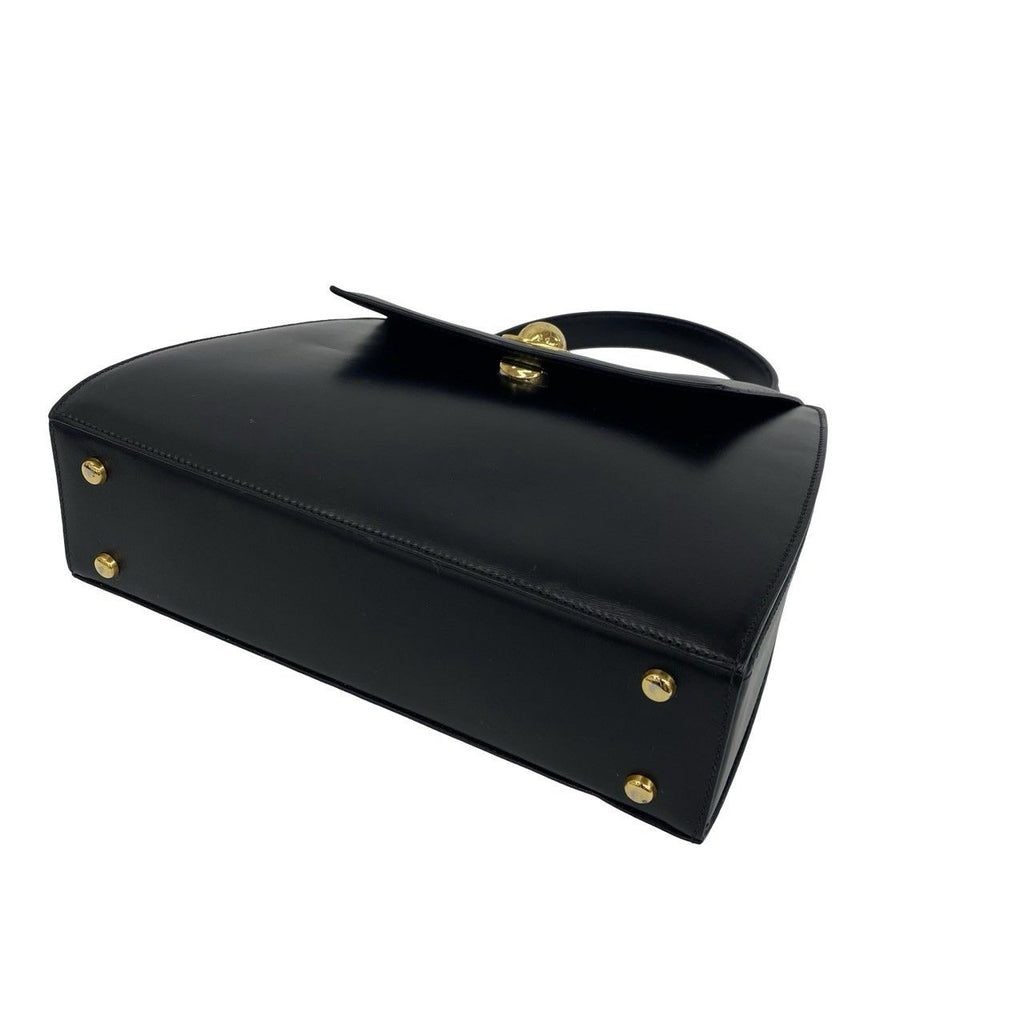 Celine Vintage Star Ball Calf Leather 2-Way Handle Shoulder Bag Black — view 8