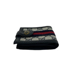 Gucci Vintage Sherry Line GG Logo Leather Bifold Wallet Navy — view 4