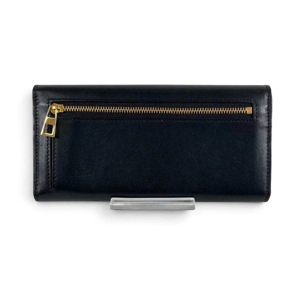 Loewe Pebble Continental Wallet Black Gold Leather — view 4