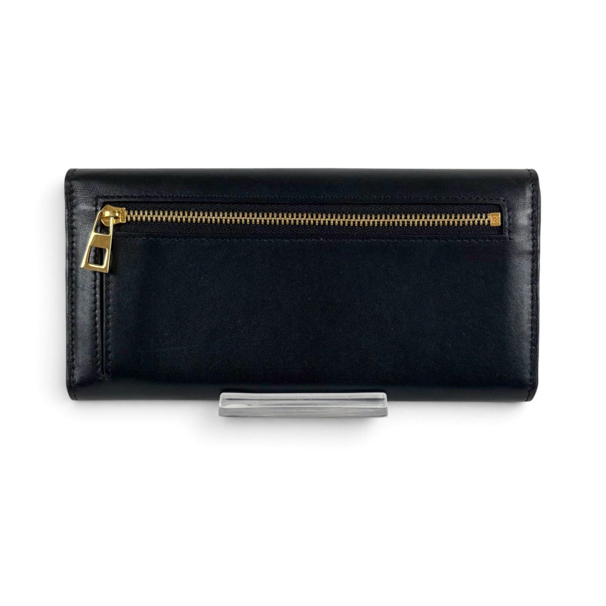 Loewe Pebble Continental Wallet Black Gold Leather — view 4