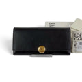Loewe Pebble Continental Wallet Black Gold Leather