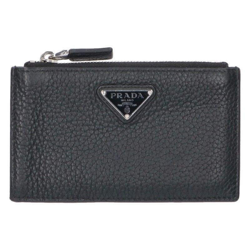 Prada Leather Coin Purse with Triangular Plate
