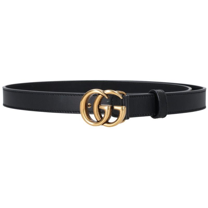 Gucci GG Logo Slim Leather Belt 75
