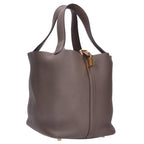 Hermes Picotin Lock MM Taurillon Clemence Etain MM Handbag