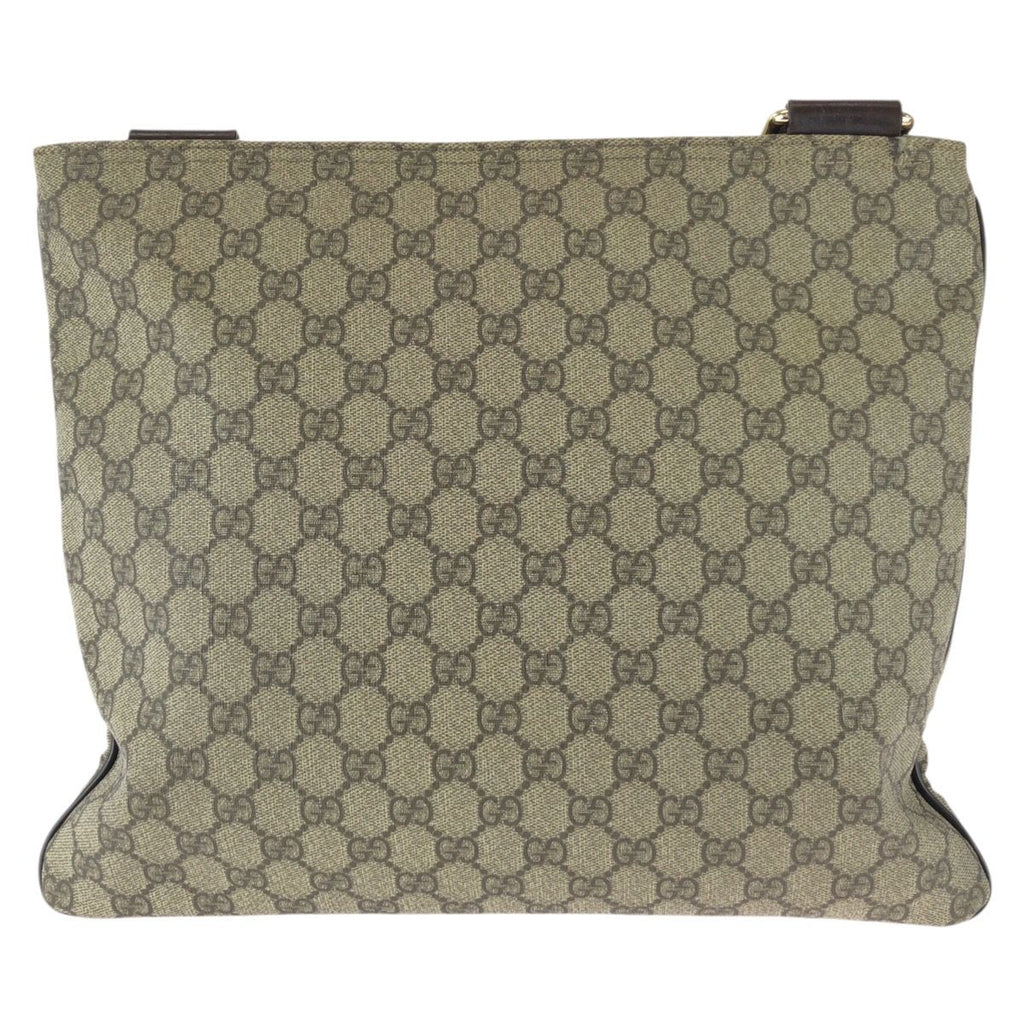 Gucci Beige Dark Brown GG Supreme Canvas Shoulder Bag — view 2