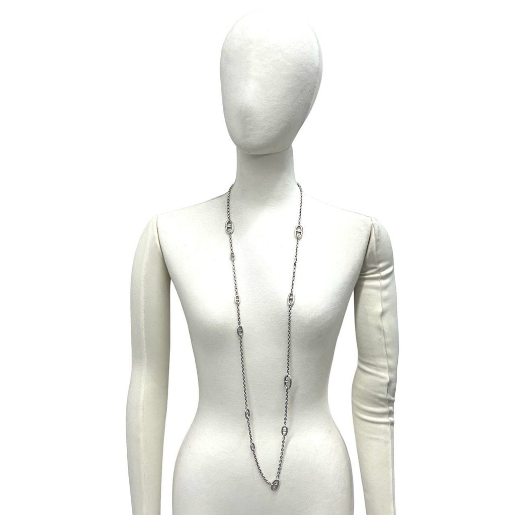 Hermes Chaine D'ancre Farandole Necklace 925 Sterling Silver Choker Pendant — view 2