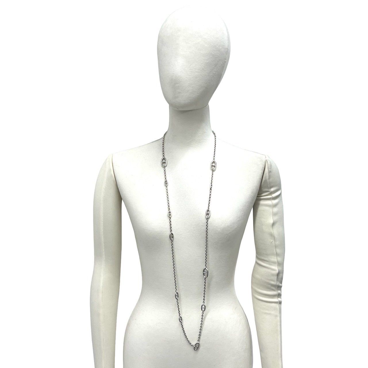 Hermes Chaine D'ancre Farandole Necklace 925 Sterling Silver Choker Pendant — view 2