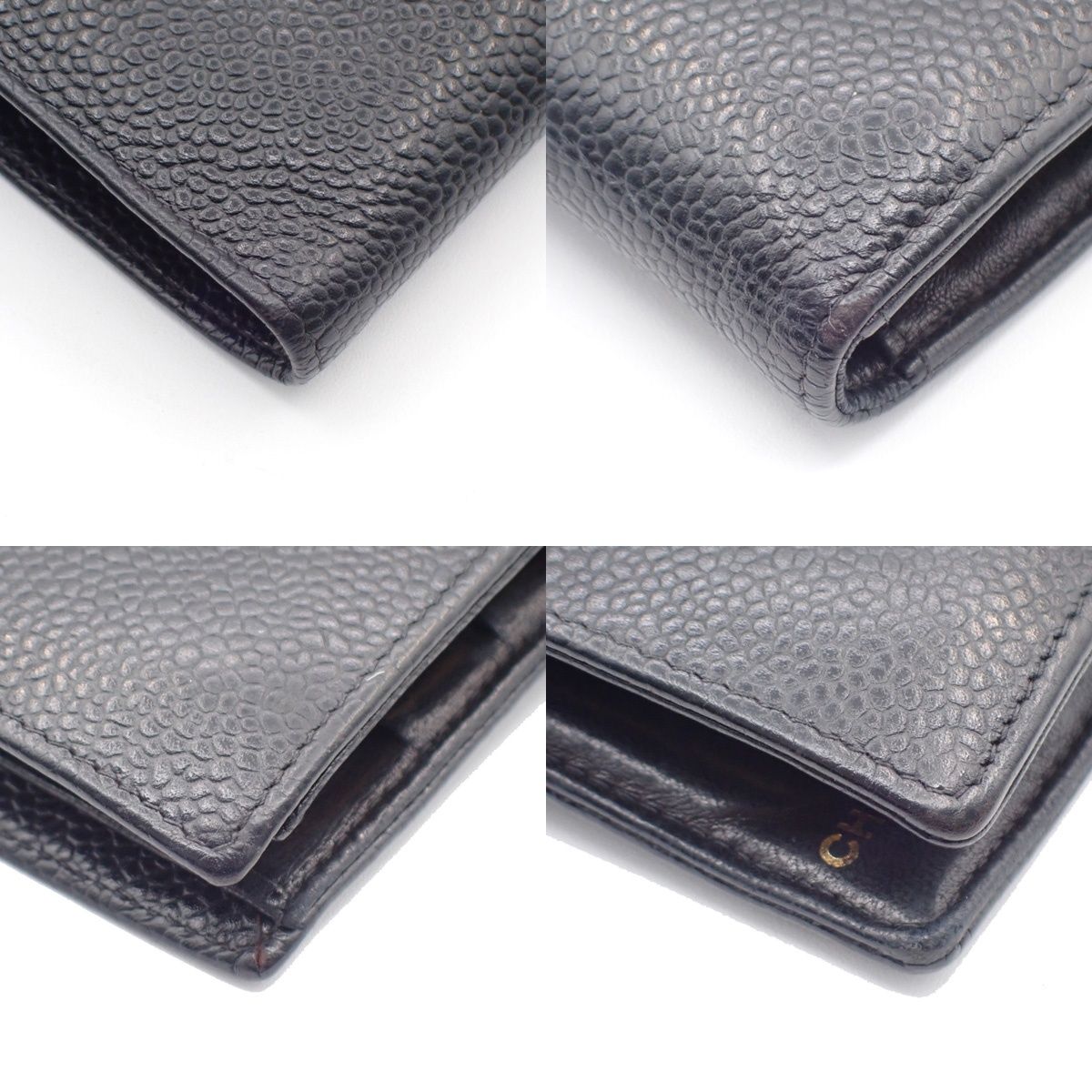 Chanel CC Bifold Wallet Black Caviar Leather — view 7