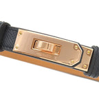 Hermes Belt Kelly 18 Veau Epsom Black Rose Gold New Turnlock Slide Adjustment — view 3