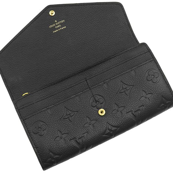 Louis Vuitton Wallet Portefeuille Sarah Monogram Empreinte Noir Gold Envelope — view 6