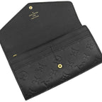 Louis Vuitton Wallet Portefeuille Sarah Monogram Empreinte Noir Gold Envelope — view 6