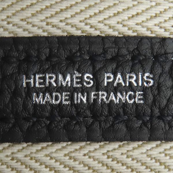 Hermes Tote Bag Garden Party TPM 30 Negotiating Black Silver New All Leather — view 6