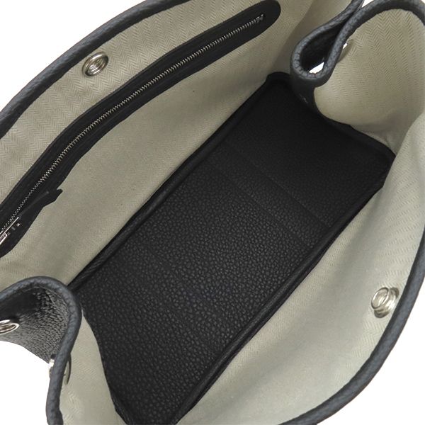 Hermes Tote Bag Garden Party TPM 30 Negotiating Black Silver New All Leather — view 5