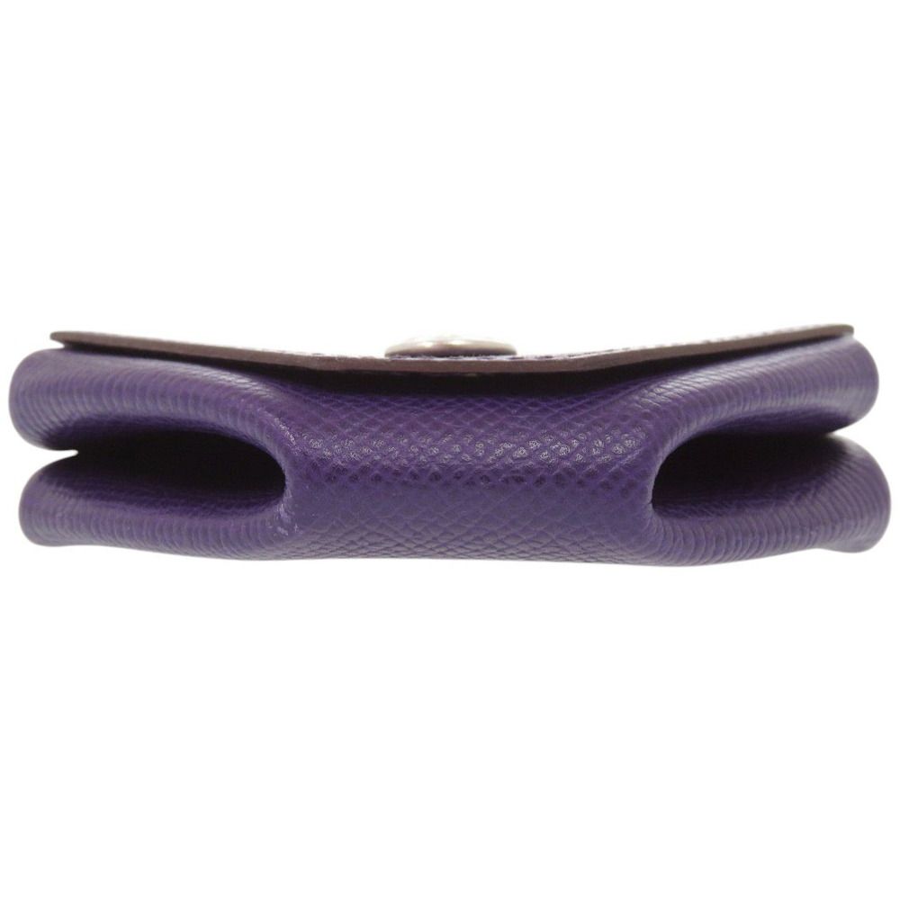 Hermes le Vanquatre Veau Epsom Violet Silver Coin Purse — view 3