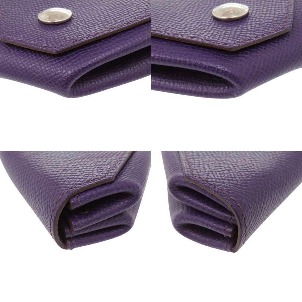 Hermes le Vanquatre Veau Epsom Violet Silver Coin Purse — view 4