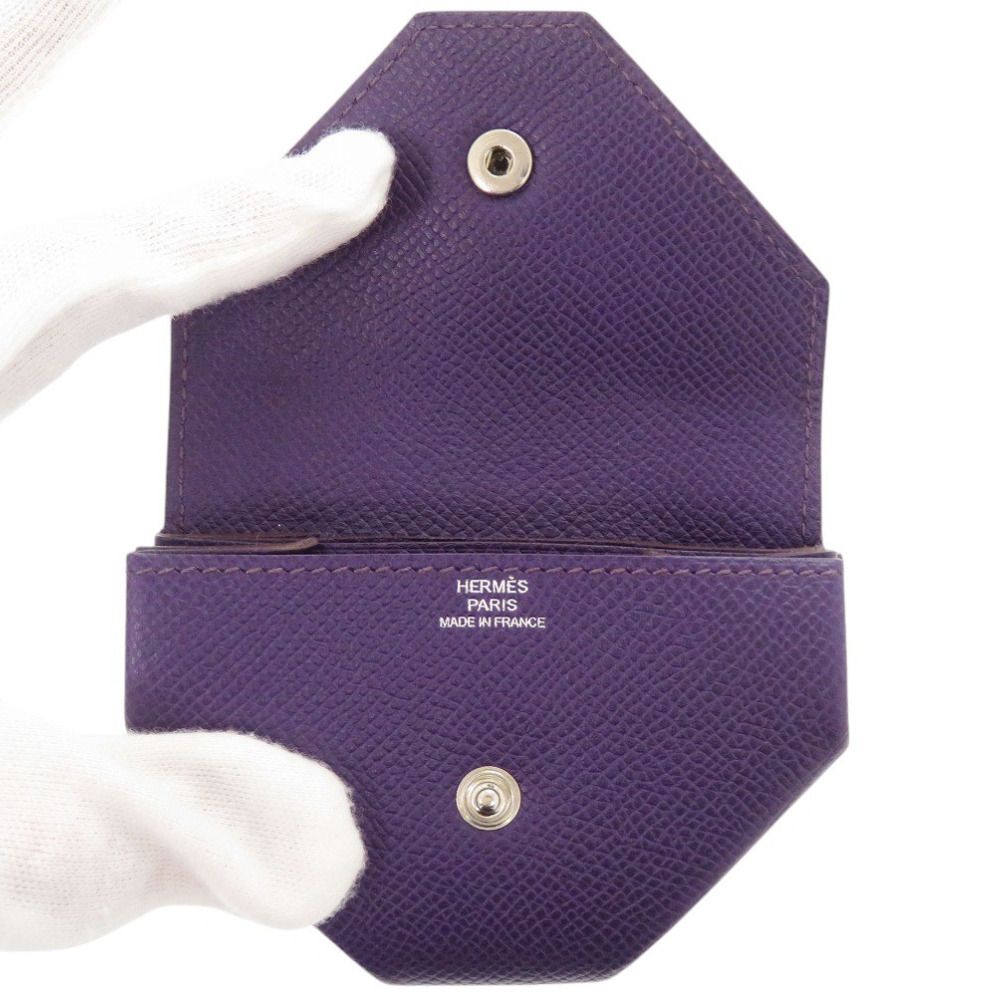 Hermes le Vanquatre Veau Epsom Violet Silver Coin Purse — view 5