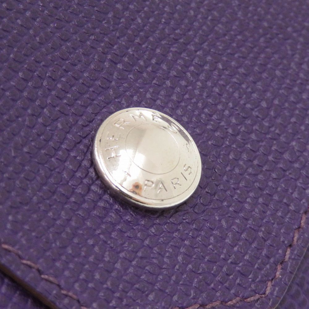 Hermes le Vanquatre Veau Epsom Violet Silver Coin Purse — view 7
