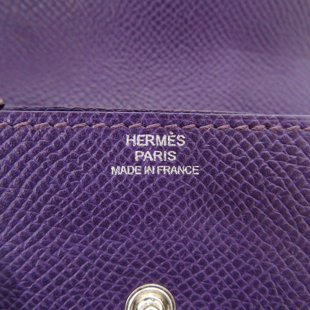 Hermes le Vanquatre Veau Epsom Violet Silver Coin Purse — view 8