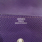 Hermes le Vanquatre Veau Epsom Violet Silver Coin Purse — view 8
