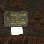 Louis Vuitton Echarpe Logomania Scarf Silk Blend Fringe Dark Brown — view 3
