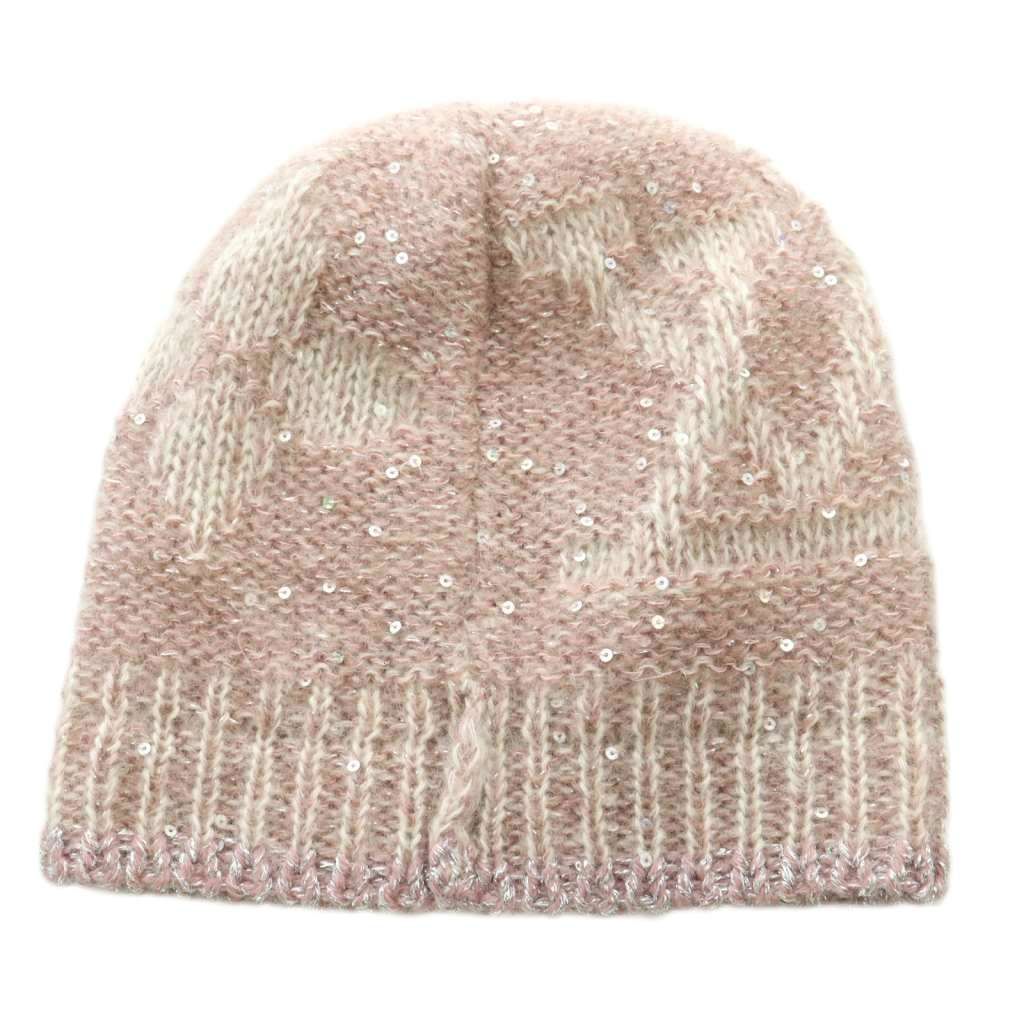 Louis Vuitton Monogram Knit Cap Hat Mohair Blend Sequins Pink — view 2