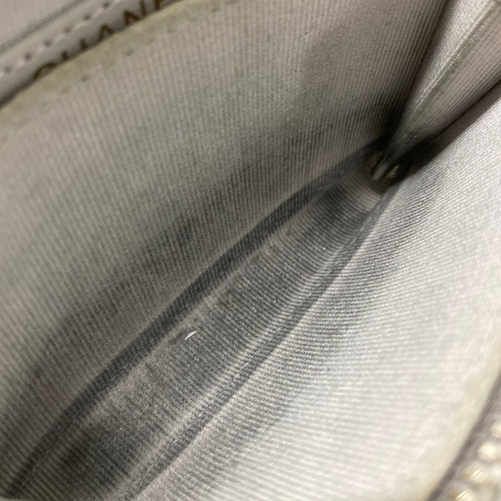 Chanel Coin Purse Quilted Light Gray Zip Around — view 5