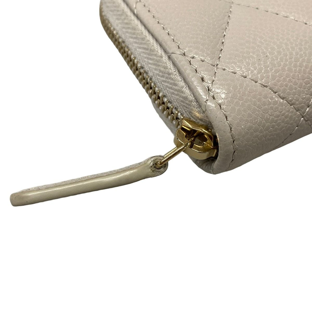 Chanel Coin Purse Quilted Light Gray Zip Around — view 6