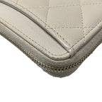 Chanel Coin Purse Quilted Light Gray Zip Around — view 7