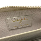Chanel Coin Purse Quilted Light Gray Zip Around — view 4