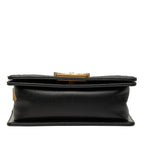 Chanel CC Logo Quilted Boy 20 Vintage Chain Shoulder Bag Black Caviar Leather — view 3