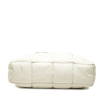 Bottega Veneta Maxi Intrecciato Squash Tote Bag White Leather — view 3