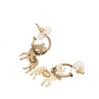 Chanel Reindeer Motif Earrings Gold Plated Faux Pearl — view 2