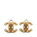 Chanel CC Logo Earrings Gold Plated
