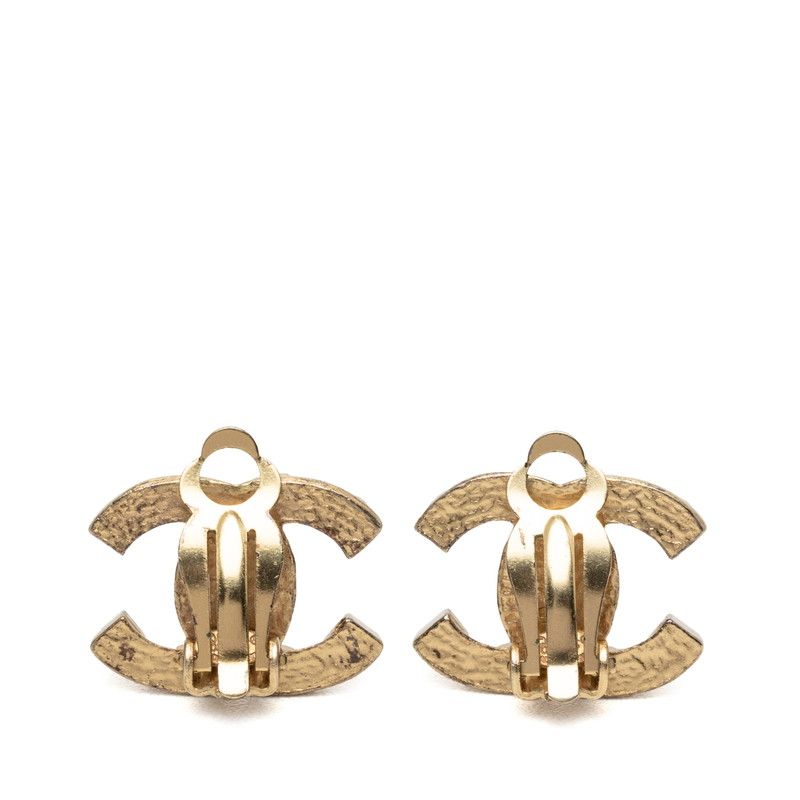 Chanel CC Logo Earrings Gold Plated — view 2