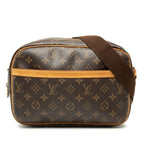 Louis Vuitton Monogram Reporter PM Crossbody Shoulder Bag Brown Leather