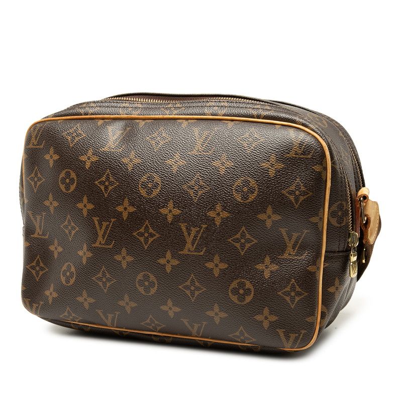 Louis Vuitton Monogram Reporter PM Crossbody Shoulder Bag Brown Leather — view 2