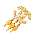 Chanel Vintage CC Logo Brooch Gold Plated