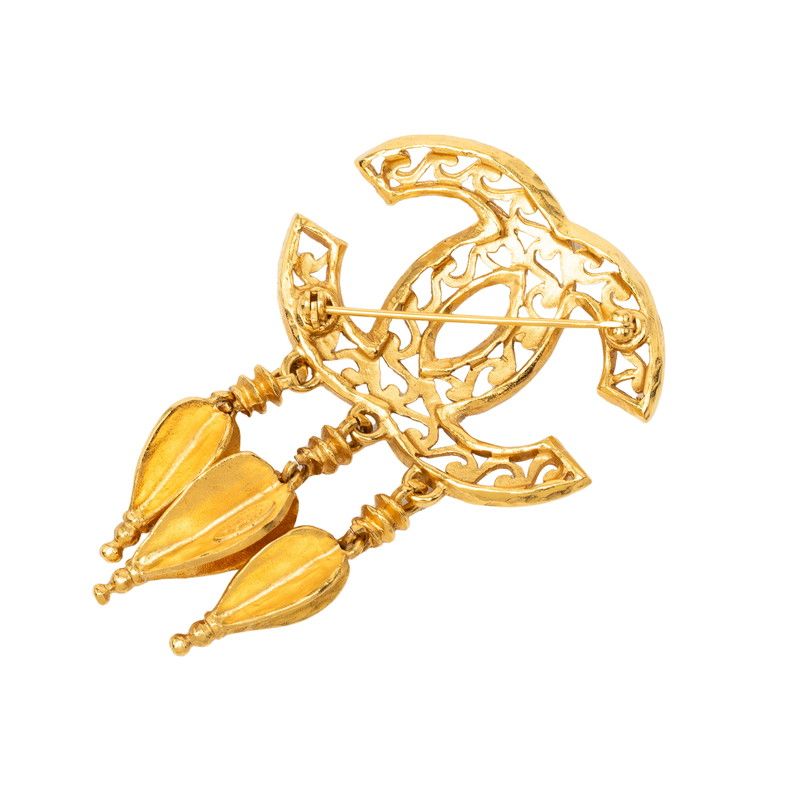 Chanel Vintage CC Logo Brooch Gold Plated — view 2