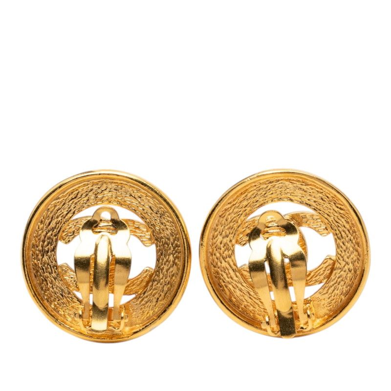 Chanel Vintage CC Logo Earrings Gold Plated — view 2