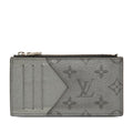 Louis Vuitton Monogram Taigarama Coin Card Holder Fragment Case Gray